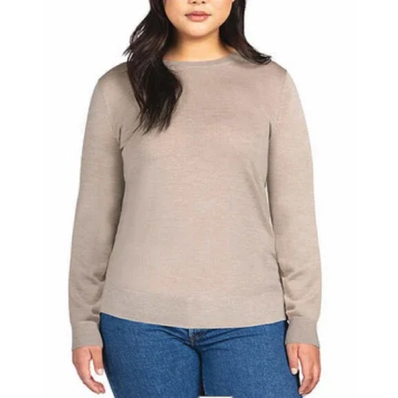 Katherine Barclay Sweater Extra Fine Merino Wool Mushroom NWT - Picture 1 of 1